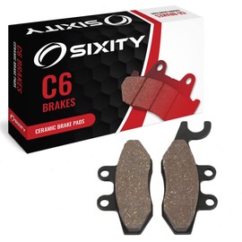 Sixity C6 Rear Ceramic Brake Pads compatible with Piaggio MP3 500 Three Wheeler 2008-2014 Complete Set
