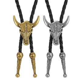 LALATCH 2 Pack Bolo Tie for Women Men, Western Bolo Tie Rodeo Cowgirl Cowboy Tie Bolo Ties Cowboy Accessories for Men Women, Bull