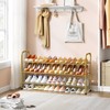 Hoctieon 3 Tier Durable Mesh Style Shoe Rack, Entryway Shoe
