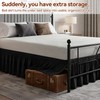 Vocander Black Split Corner Bed Skirt for King Beds 14