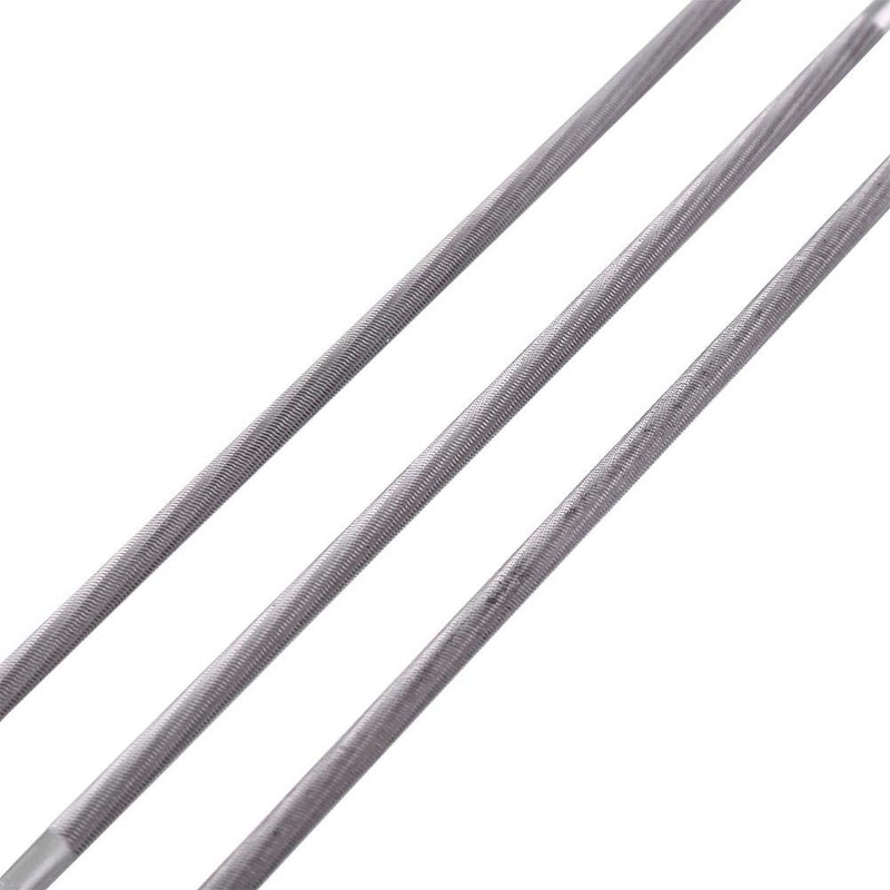 BIKING Chain Files, Set of 3 Round Bearings, Steel Sharpeners,