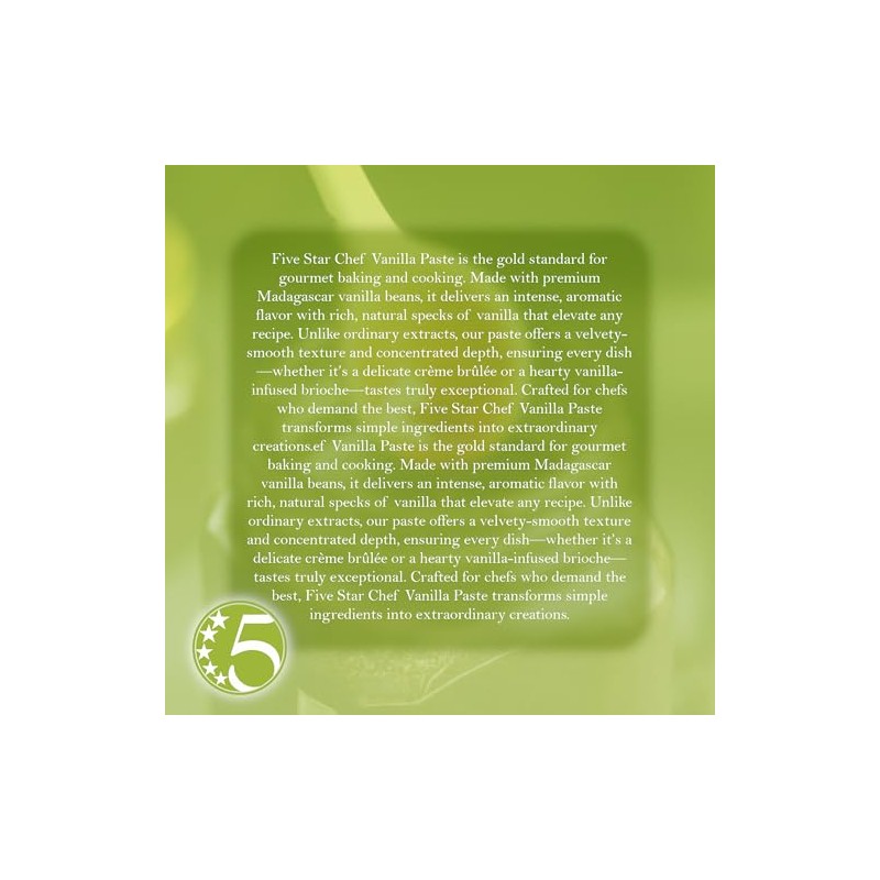 Five Star Chef Vanilla Paste, Vanilla, 16 fl. oz.