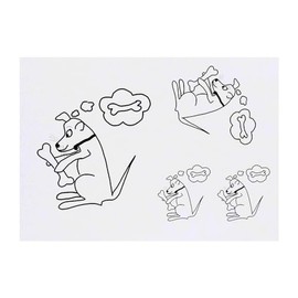 4 x 'Dog Obsessed With Bones' Temporary Tattoos - Water Resistant, Skin-Safe, Non-Toxic Transfers, Mixed Sizes (TO00072884)