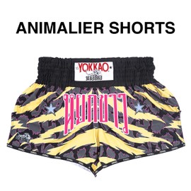 YOKKAO Muay Thai Carbonfit ANIMALIER Boxing Shorts - Black - XS