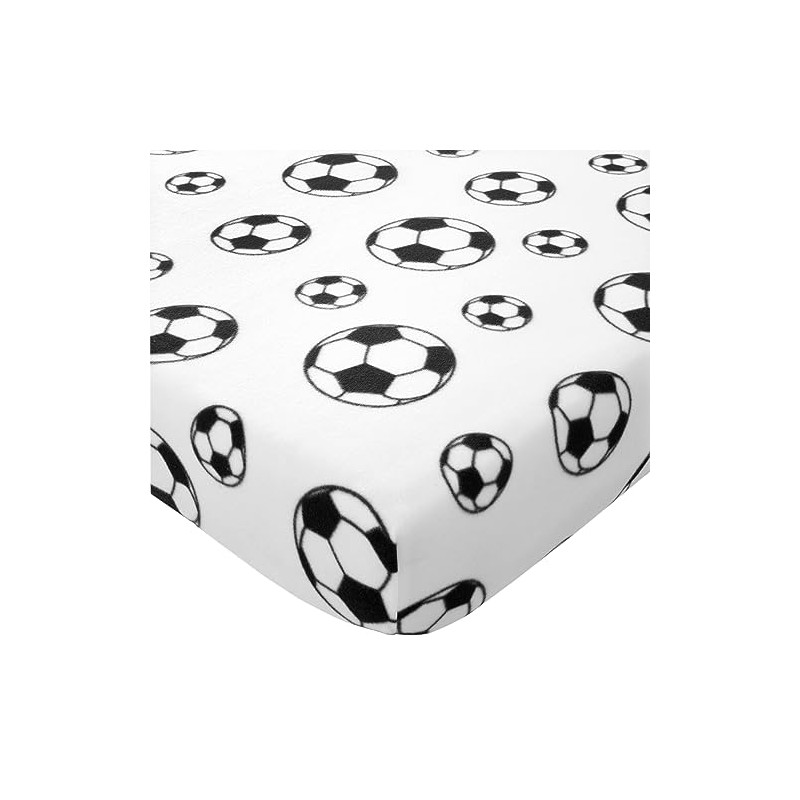 Catherine Lansfield Cosy Football Fleece Single Fitted Sheet White