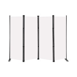MAYOLIAH 4 Panel Room Divider Screen 6Ft Tall Foldable Privacy Dividers Indoor Wall Partition Room Separator White