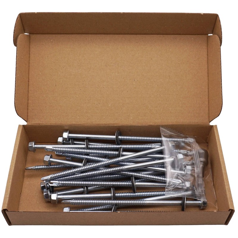 SKIR'CO Pack of 20 Galvanised Roofing Screws 6.3 x 140