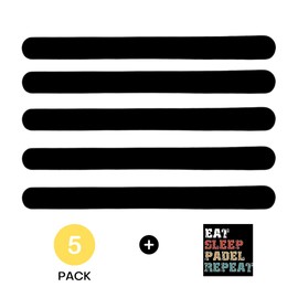 Padel Racket Protector Black with Heavy Duty Surface for Extra Protection + Sticker 35x370mm (Fivths)