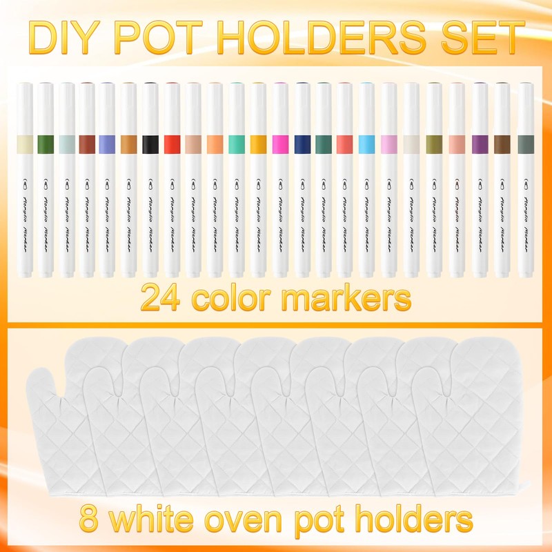 32 Pcs Oven Mitts Bulk for Craft Set Including 8