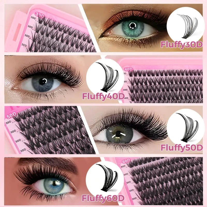 Set Extension Pestañas Diy 9-18mm Kit Maquillaje Completo