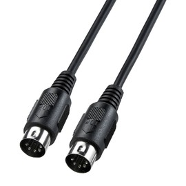 Sanwa Supply KB-MID01-18K MIDI Cable (6.9 ft (1.8 m), DIN 5-pin Male to DIN 5-pin Male, Black