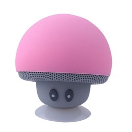Mushroom Wireless Bluetooth Speaker, YMini our Portable Music Buddy Audio Smartphone - Color: Pink