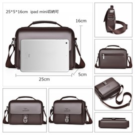 Whatna 2007-4 Men's One-Shoulder Bag, 3-Way Clutch Shoulder Crossbody Bag, Chest Bag, Shoulder Bag, Handbag, Handheld Bag, Small, Thick, Leather Wedding Bag, Business, Formal, Ceremonial Occasions,