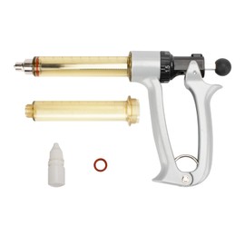 25ML Semi-Automatic Adjustable Livestock Syringe, 0.5ml to 2.5ml Adjustable, for Fast Continuous Injection of Pigs, Ducks, Cows, Chickens, Goats, Sheep, and Other Livestock