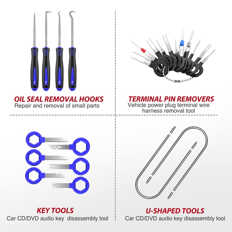 Nilight Trim Removal Tool 102 Pcs, Auto Push Pin Bumper