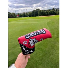 Bulldogs Golf Blade Putter Cover Red & Black With Magnetic Closure