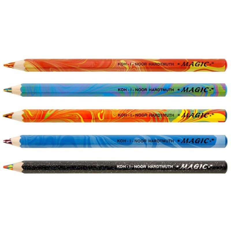 KOH-I-NOOR Magic Jumbo Colouring Pencils with Multicoloured Lead, Set of