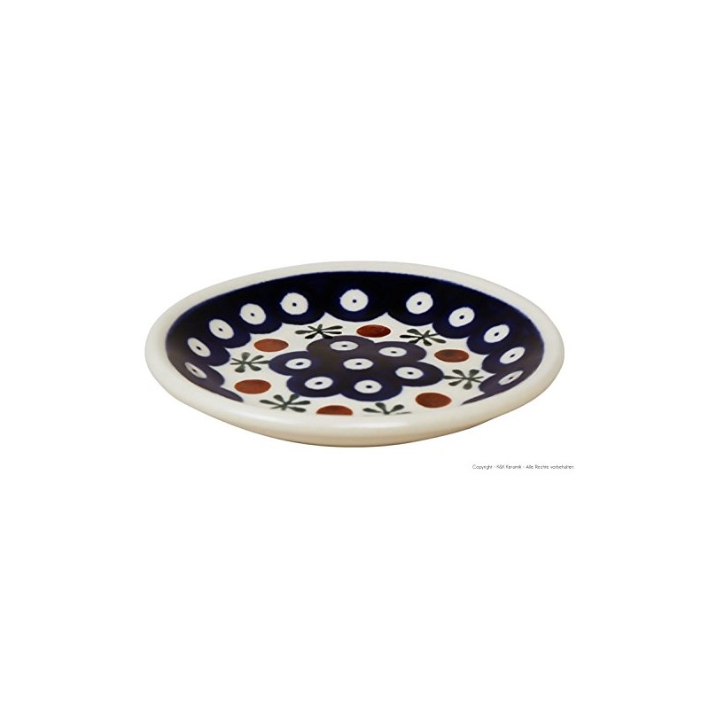 Small Original Bunzlauer Ceramic Plate (Saucer) Diameter 11.6 cm Decor
