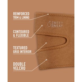Sports Research Sweet Sweat Toned Thigh Trimmers for Men & Women | Increases Heat & Sweat to the Thighs | Includes Mesh Carry-Bag (Clay, Small)