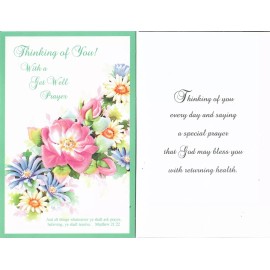 Unbranded PG398B - 12 PK COUNTER CARDS - GET WELL - KJV