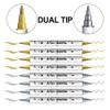 TRANSON 4 Gold and 4 Silver Paint Markers Brush and