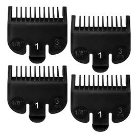 4 PCS 3114-001 Clipper Guards for Wahl, Professional Trimmer Guards for Wahl #1-1/8"(3.0mm), Hair Clipper Guards to Cutting Hair - Black