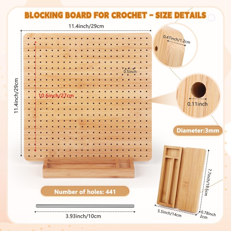 Aeelike Crochet Blocking Board Large, Blocking Board for Crochet 11