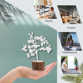 Crystal Tree Wonder Care Home Care Crystals and Stones Decorative Crystal Tree Gifts in Gemstones Christmas Tree Real Tree (Clear Quartz Tree 60 bds)