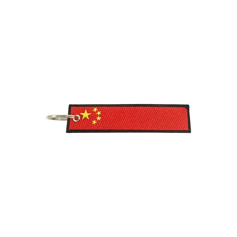 Llavero de bandera de China, 100% bordado
