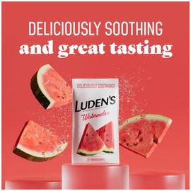 Luden's Watermelon Cough Throat Drops, Pectin Lozenge/Oral Demulcent, 25-Count per Pack (6-Pack)