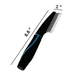 Richpet Dog & Cat Comb for Grooming, Matting, Metal Comb with Long & Short Stainless Steel Teeth,Dematting Comb for dogs & Cats to Remove Matted Hair & Knots – Safe, Gentle Cat & Dog Comb for grooming