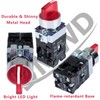 DMWD 2pcs 22mm Latching Selector Switch 110V with Red Light