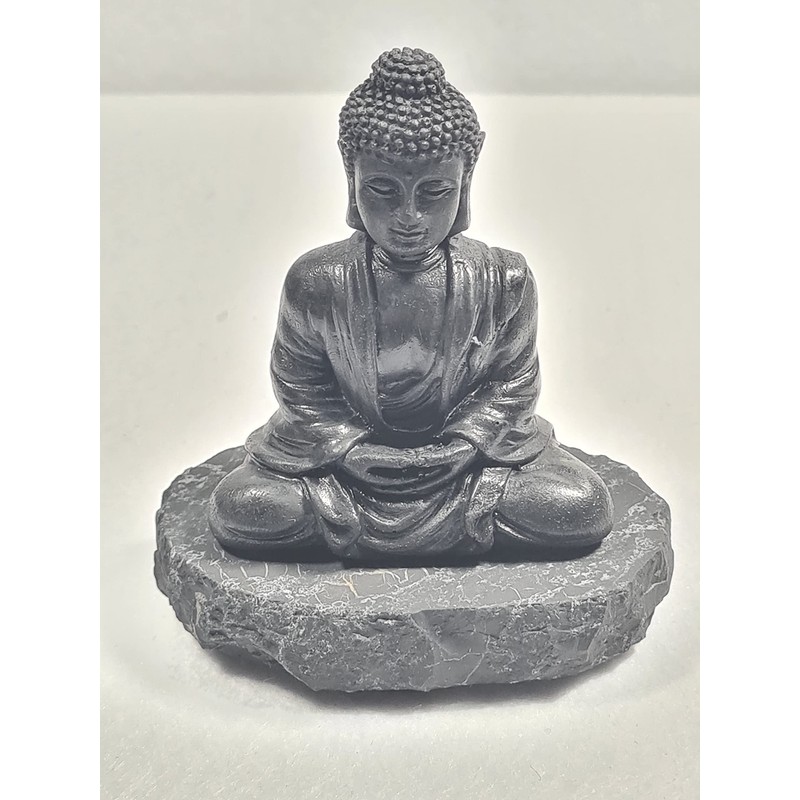 CRYSTAL HEAVEN Shungite Carved Polished Buddah, an ancient Crystal/Stone with