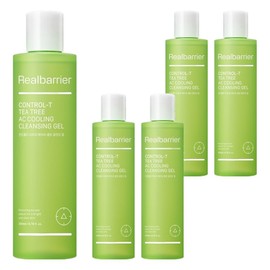 Real Barrier Control T Tea Tree AC Cooling Cleansing Gel, 200ml, 5 pcs / 리얼베리어 컨트롤 T 티트리 AC 쿨링 클렌징 젤, 200ml, 5개