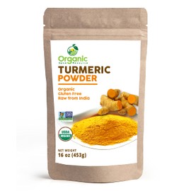 Organic Spice Resource Organic Turmeric Powder w/Curcumin | 16oz or 454g | USDA Organics and Non-GMO | 100% Raw and Natural by OSR