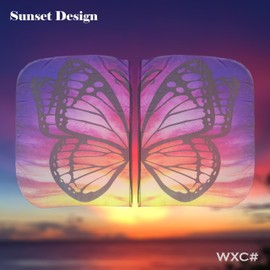 Wuchieal 53.5'' X 42.1'' 2 Pack Butterfly Praise Flag, Butterfly Flag with Pole,Worship Flags Butterfly Wings,Butterfly Angel wings Flags Streamers WXC#