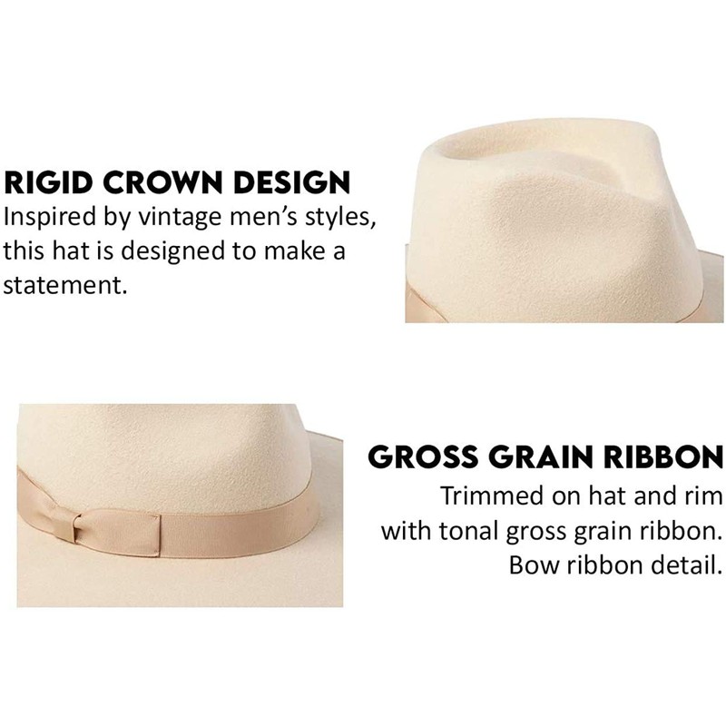 Lack of Color Women's Rancher Fedora Hat (Ivory, Medium (57