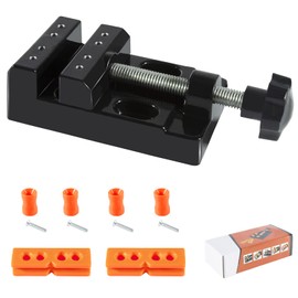 Comius Sharp Universal 57 mm Mini Flat Clamp Table Jaw Table Clamp Mini Drill Vice Opening Parallel Table Vice DIY Sculpture Craft Carving Tool for Jewellery Walnut Clock