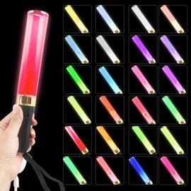 3 Pack LED Light Stick 24 Colors Change Glow Wand Multicolor Light Up Sticks for Wedding Club Carnival Concerts Supplies