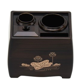Buddhist Altar Utensils, Incense Holder, Match Cass, Care, Convenient, Incense Holder, Handy Box, PC, 2-Type, Wood Grain Lotus