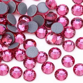 Jollin 576pcs Hotfix Crystal Flat Back Rhinestones Glass Diamonds for Crafts Crafts Decorations Clothes Shoes 6.4mm SS30 Rose