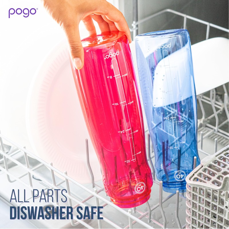 Pogo BPA-Free Tritan Plastic Water Bottle with Chug Lid, 32