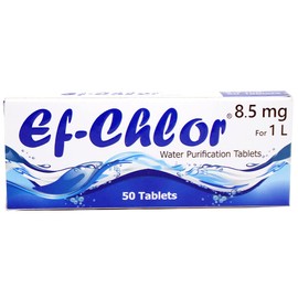 Ef-Chlor 8.5mg Water Purification Tablets - Pack of 100 | Emergency Use for Mountaineering, Travelling, Camping & Hiking | Purify 1-2 litres per Tablet