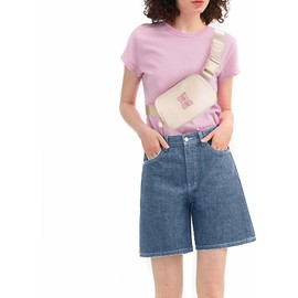 Bum Bag Fanny Pack for Women Ladies Girls, Fashion Festival Fanny Pack Travel Waist Pack Lightweight Adjustable Waist Bag for Running Walking Hiking Jogging (H, White)