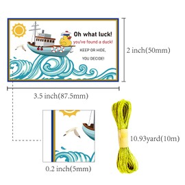 CREATCABIN 50Pcs You've Been Ducked Cards Cruising Rubber Duck Tag Cruise Duck Tags Duck Duck Tags Ducking DIY Jeep Duck Card with Hole and Twine for Rubber Duck Jeeps Car Decor 3.5x2Inch-Oh What Luck