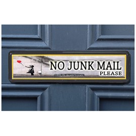 BOGAF UK Banksy Always Hope Polite No Junk Mail Sign sticker for Letterbox Leaflet Flyers Menus Door Sticker for Home Office Shop (CHOOSE QUANTITY) (1x Banksy Always Hope Junk Mail Sign)