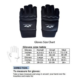 ATOOI Taekwondo Gloves, WTF Approved Training Boxing Muay Thai Training Martial Arts Sparring Punch Bag Half Finger Mitts Sparring Gloves for Men Women Kids (Black, Small)