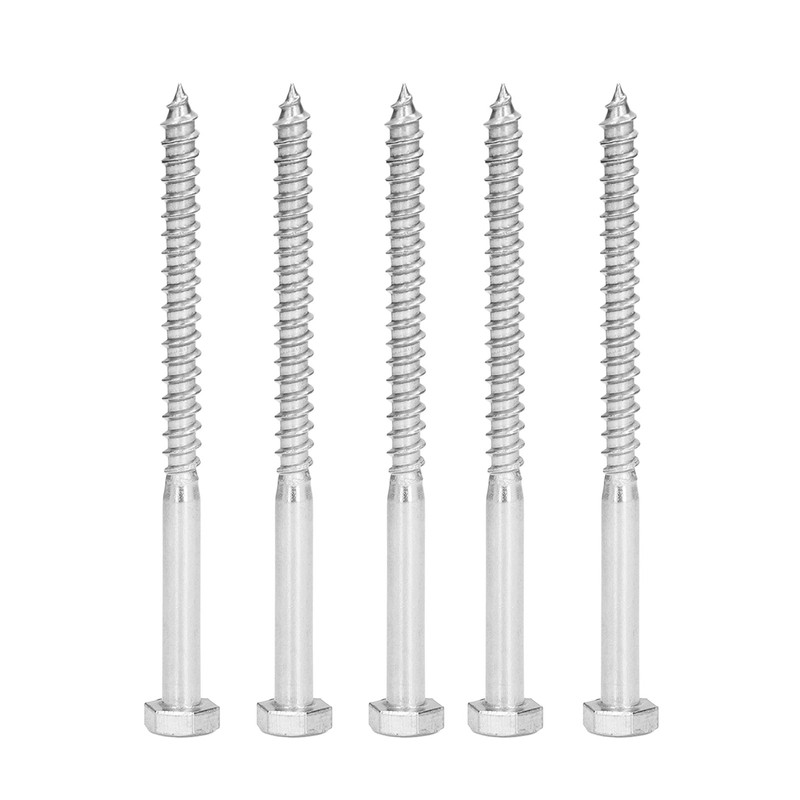 304 Stainless Steel Half Thread Bolt Wood Hex Lag Screws