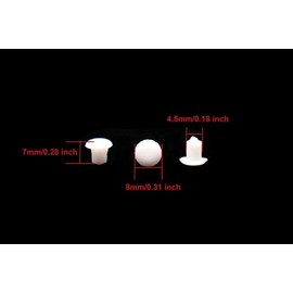 Luomorgo 100pcs 8mm Pastic Round Shaped Cover Screw Cap Plugs White（8mm）