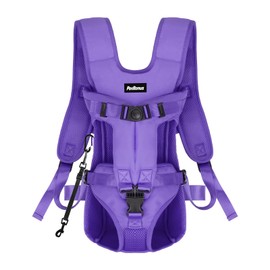 PetBonus Pet Front Dog Carrier Backpacks, Adjustable Dog Backpack Carrier, Legs Out Easy-fit Dog Chest Carrier for Medium Small Dogs, Hands Free Dog Front Carrier for Hiking, Cycling (Purple, S)